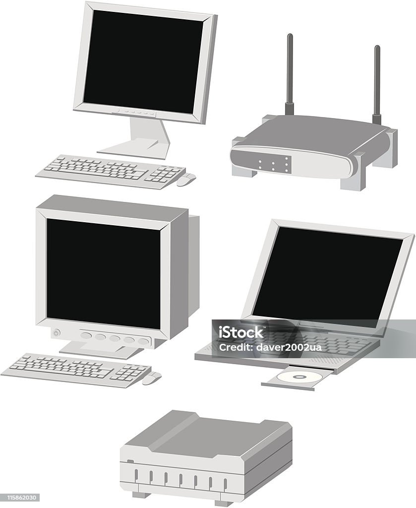 Wektorowe ikony komputera 2 - Grafika wektorowa royalty-free (Bez ludzi)