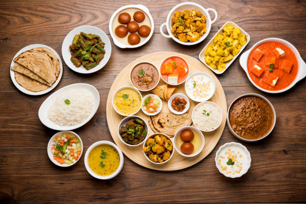 istock Indian Hindu Veg Thali / food platter, selective focus 1158620622