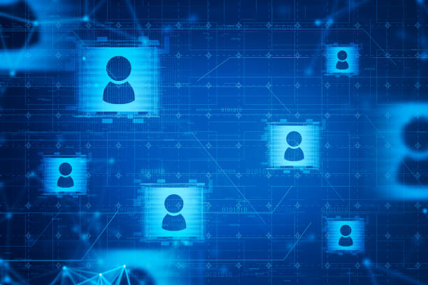 istock Blue social media and people network icons 1158620675