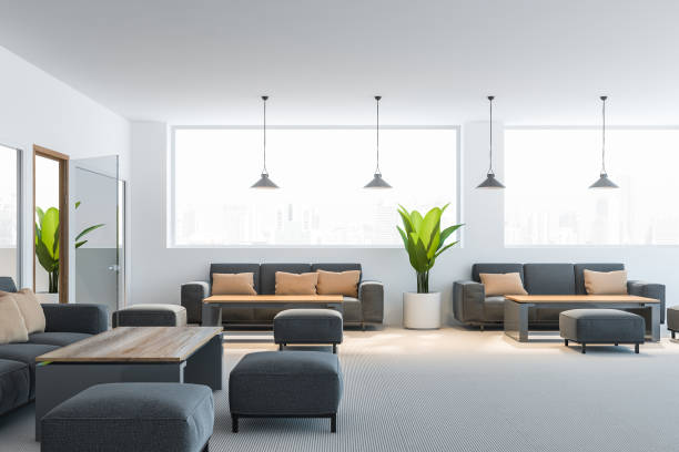 Modern office space without people.