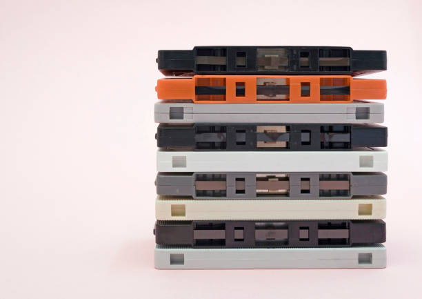 audio cassettes stock photo