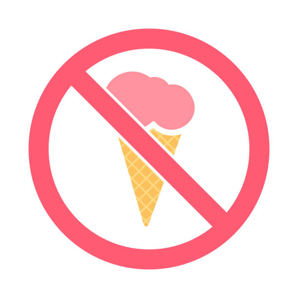 stockillustraties, clipart, cartoons en iconen met geen ice cream symbool. verboden sign road ice cream sweet bevroren vector illustratie - control room