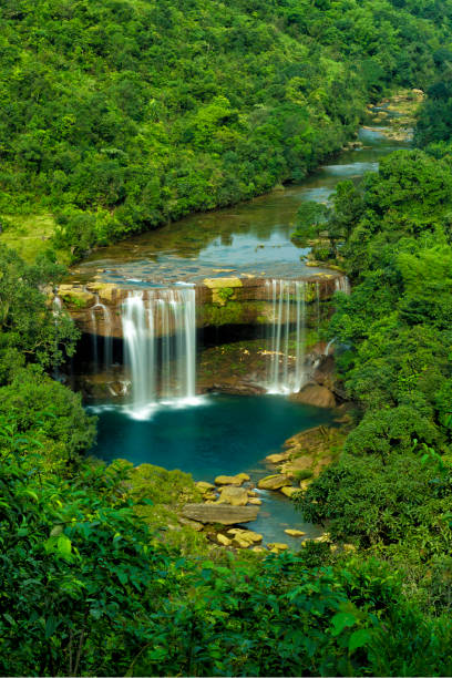 Krang suri waterfall, aintia Hills District, Meghalaya, India stock photo