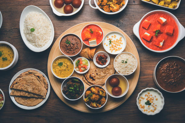 istock Indian Hindu Veg Thali / food platter, selective focus 1158622427