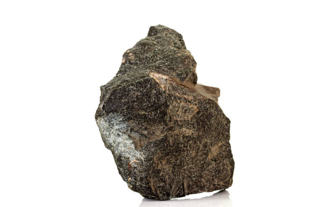 istock Macro of a mineral stone Vesuvianite on a white background 1158622697