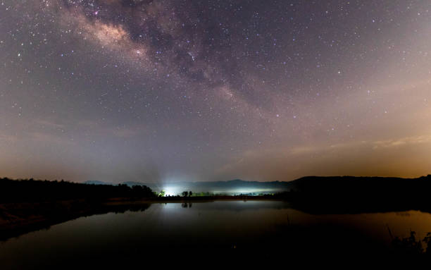istock Night landscape image with Milky Way 1158625908