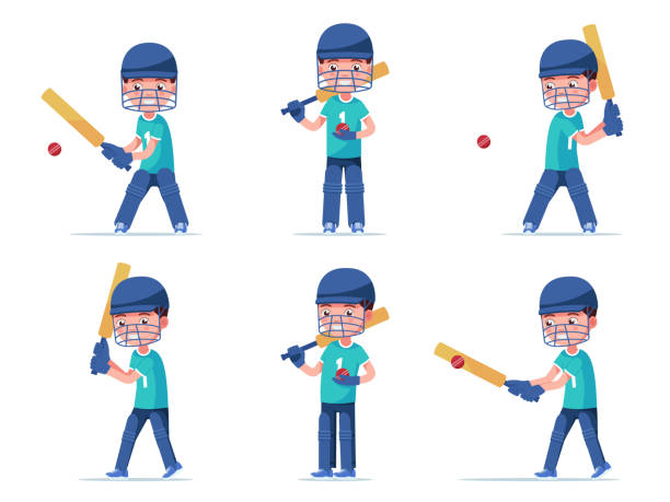 160 Kids Playing Cricket Stock Illustrations Royalty Free Vector