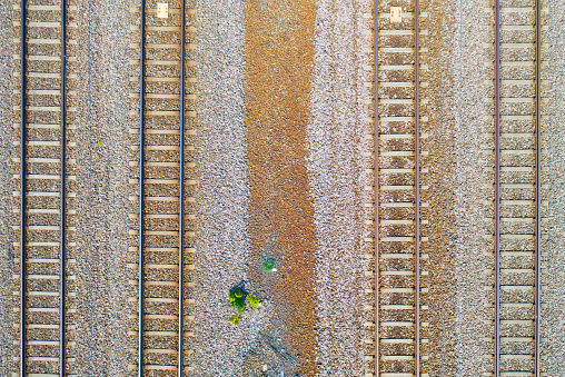 Railway track seen from above
