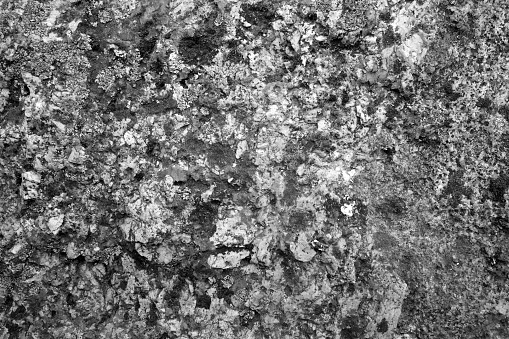 Old stone surface in black and white. Abstract architectural background and texture for design.