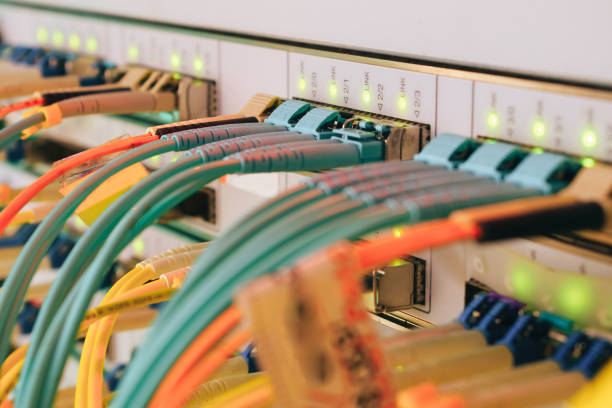 istock There are many optical patchcards in the data center server room. Telecommunications cables are connected to the main server. Internet wires are connected to the central router interfaces. 1158632360