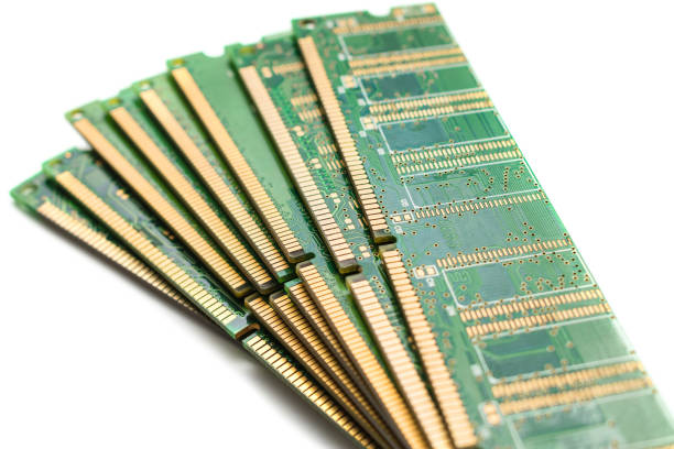 istock A bunch of memory modules are isolated on a white background. Many random access memory is a close up. Ddr and sdram main storage are each other. Computer technology concept. 1158632431