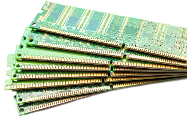istock Many random access memory is a close up. Ddr and sdram main storage are each other. A bunch of memory modules are isolated on a white background. Computer technology concept. 1158632438