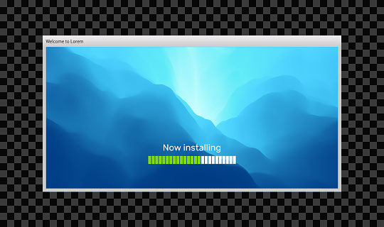 Process Loading Ui Screen Loading Process Screen Installing App Or Software Progress Loading Bar ...