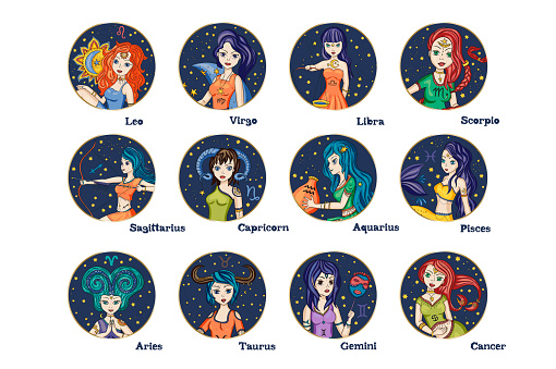 Zodiac Girl Vector Sign Stock Illustration - Download Image Now - Astrology,  Astrology Sign, Cartoon - iStock