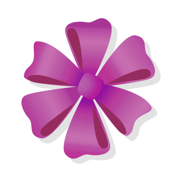 istock Purple Flower Bow Isolated. Pussy Bright Bow Knot. 1158636017