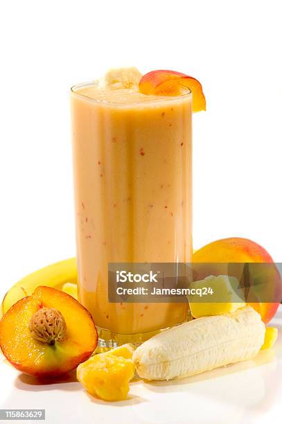 An Exotic Smoothie With Apricots Mangos And Bananas Stock Photo - Download Image Now