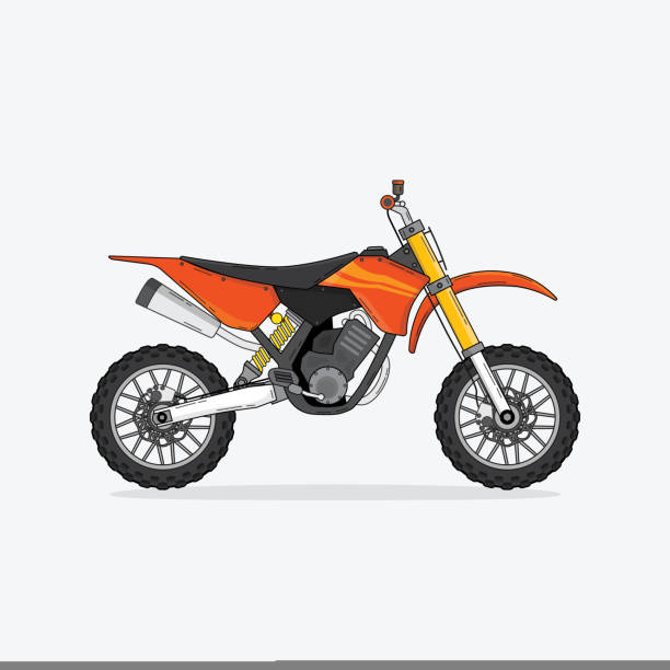 간단한 그래픽의 모터 크로스 - motocross engine motorcycle extreme sports stock illustrations