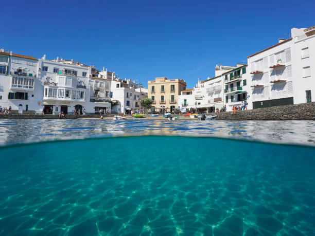 istock Waterfront village Cadaques and sandy seabed Spain 1158638803