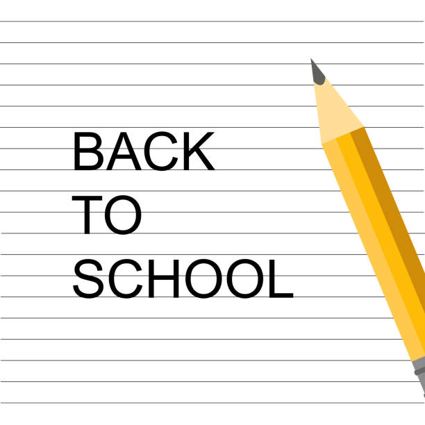 istock Vector illustration. School design. Pencil on the notebook. Back to school lettering. 1158639807
