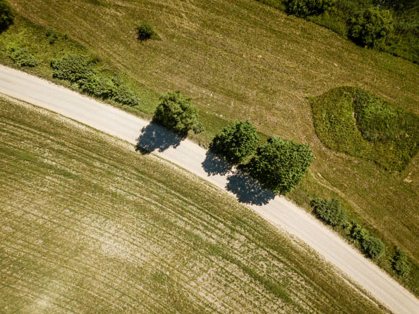 istock country road in green forest and fields drone aerial image 1158643174