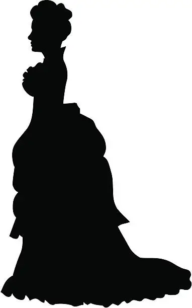 Vector illustration of Silhouette of a victorian woman