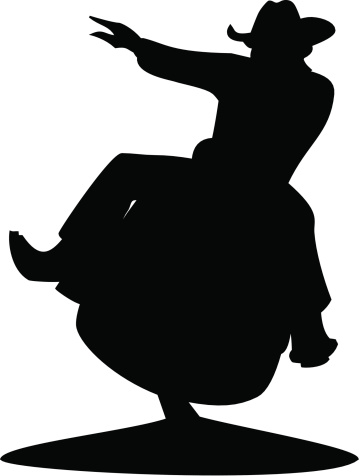 Vector illustration of a bullriding man