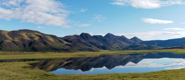 istock Lake with mirrored mountains Iceland Panorama 1158648892