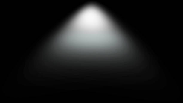istock Light Effect Spotlight. Spotlight Black and White Lighting. Light Effects. Isolated on black background. 3d illustration 1158650418