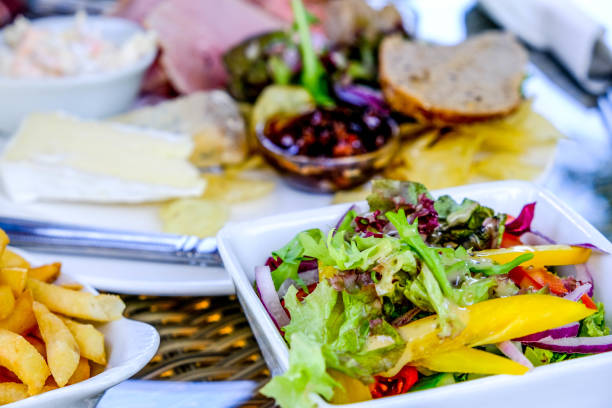 istock Bowl of Chips and a Ploughmans Lunch With Salad 1158657759