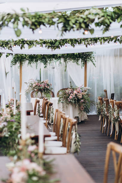 istock Boho wedding table for a newlywed banquet. 1158657853