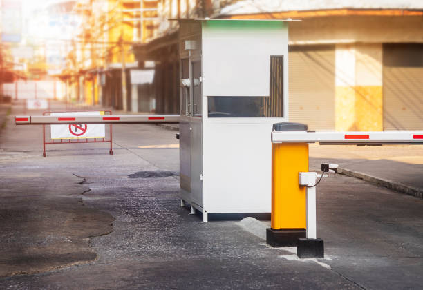 istock Parking ticket machine and barrier on the car 1158662850