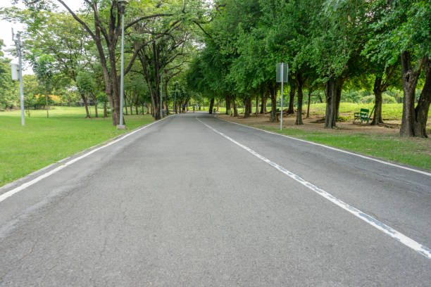 istock Space and concrete floor in public park 1158662913