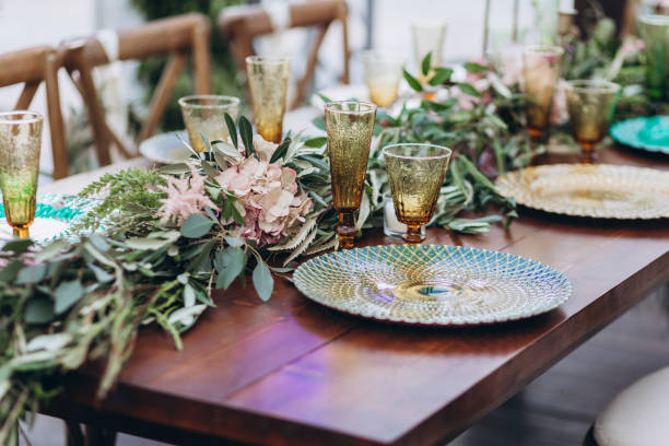 istock Boho wedding table for a newlywed banquet. 1158664679