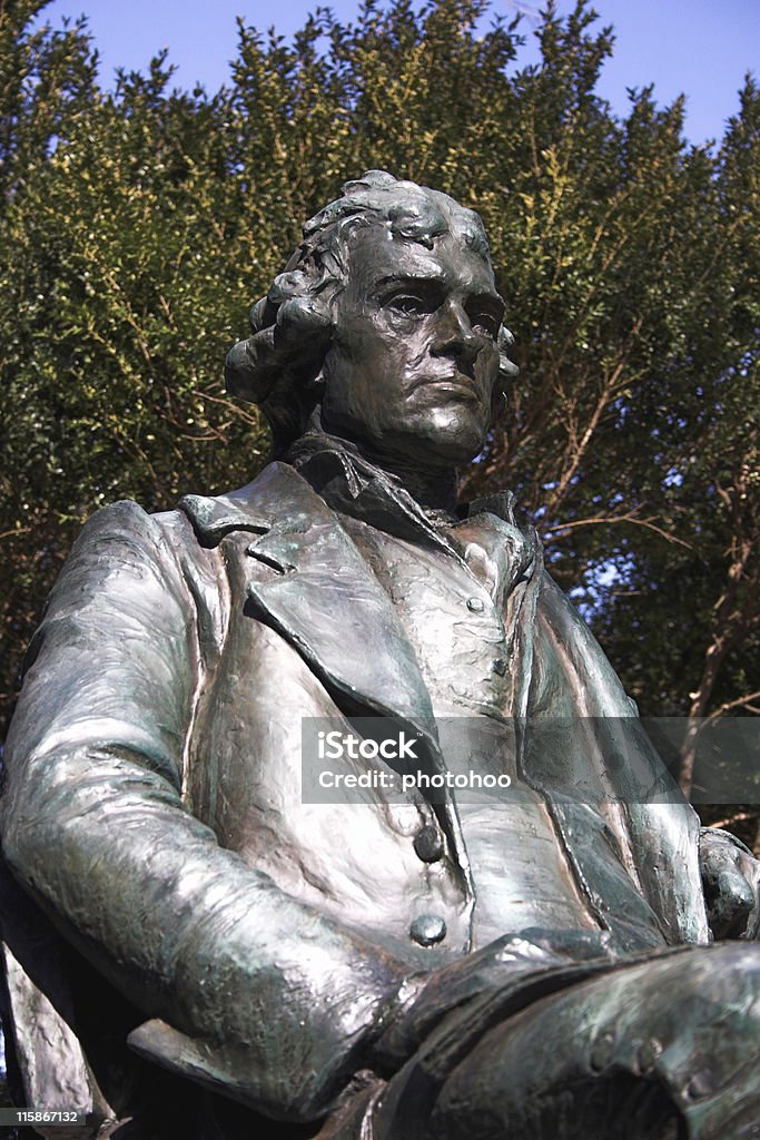 Thomas Jefferson statue Thomas Jefferson statue on the grounds of the University of Virginia Statue Stock Photo