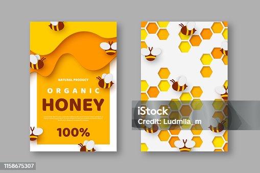 istock Design for beekeeping and honey product 1158675307