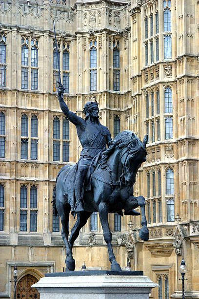 Statue of Richard I at Westminster stock photo