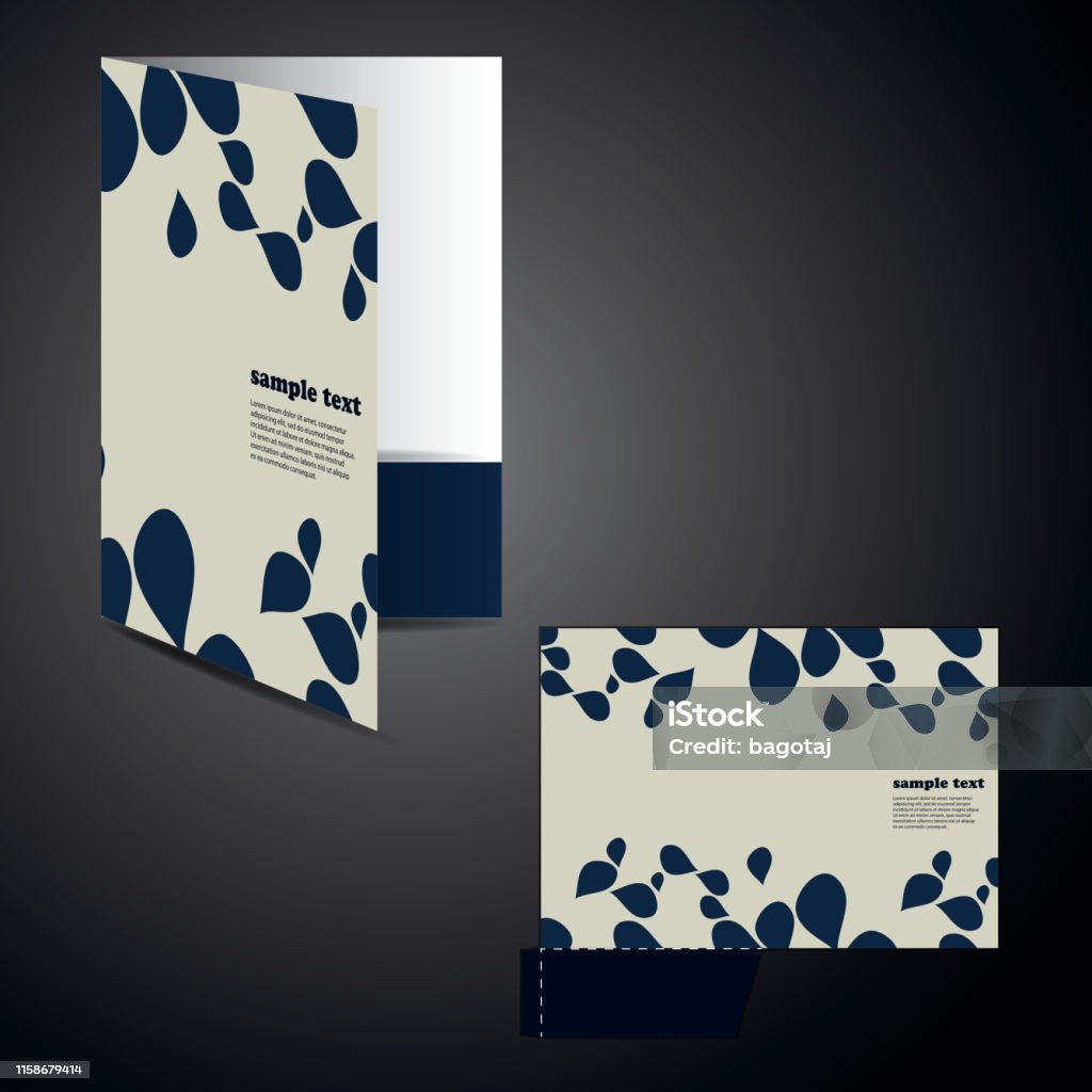 Printable Folder Sample Design Folder Design Template Stock Illustration - Download Image Now ...