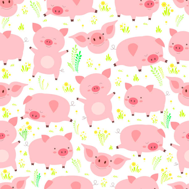 Seamless Pattern With Cute Cartoon Pink Pigs Illustrations, Royalty-Free Vector Graphics & Clip Art - iStock Seamless Pattern With Cute Cartoon Pink Pigs Illustrations, Royalty-Free Vector Graphics & Clip Art - iStock