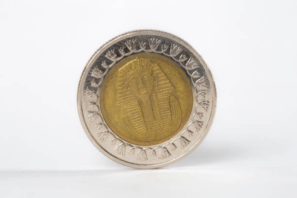 istock 1 pound egyptian coin back isolated on white background 1158685173