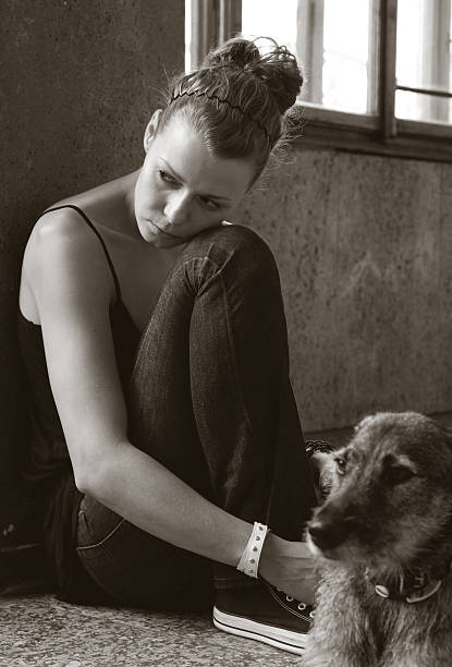 istock pretty woman with a dog 115868528