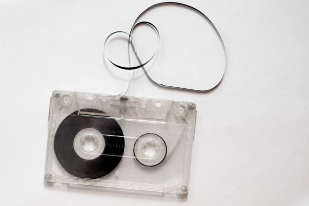 istock compact  cassette on a white background. Old  tape cassette 1158685411