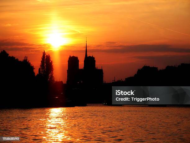 His River Notre Dame Sunset Stock Photo - Download Image Now - Abstract, Acute Angle, Backgrounds