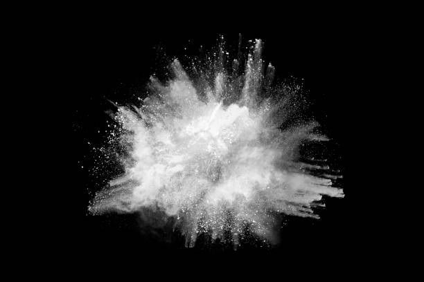 istock White powder explosion on black background. Colored cloud. Colorful dust explode. Paint Holi. 1158688728