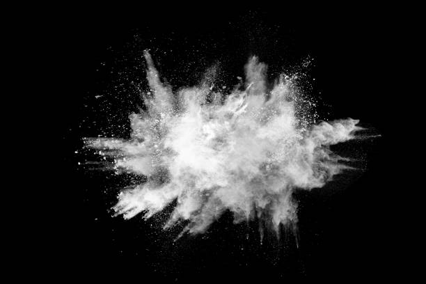 istock White powder explosion on black background. Colored cloud. Colorful dust explode. Paint Holi. 1158688753
