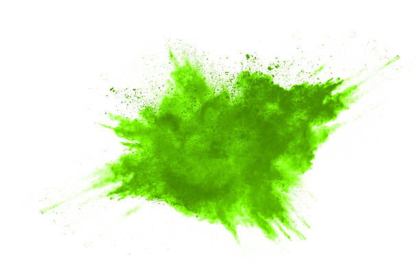 istock Green powder explosion on white background. Colored cloud. Colorful dust explode. Paint Holi. 1158688759