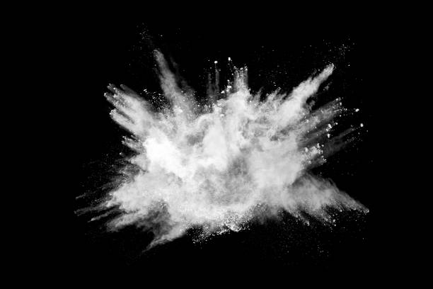 istock White powder explosion on black background. Colored cloud. Colorful dust explode. Paint Holi. 1158688762