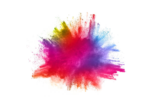 istock abstract powder splatted background. Colorful powder explosion on white background. 1158688866