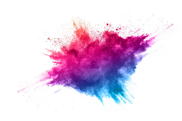 istock abstract powder splatted background. Colorful powder explosion on white background. 1158688867