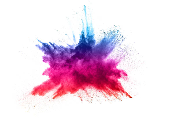 istock abstract powder splatted background. Colorful powder explosion on white background. 1158688872