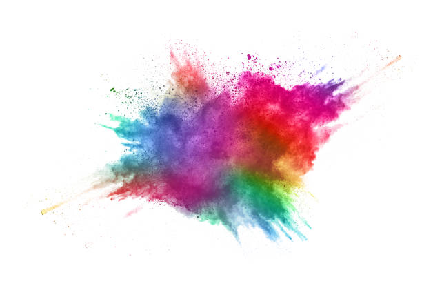 istock abstract powder splatted background. Colorful powder explosion on white background. 1158688894